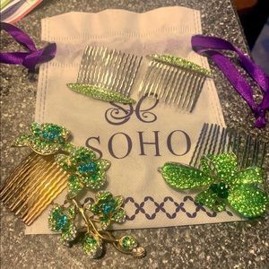 Gorgeous jeweled hair combs made by Soho Style, never worn.